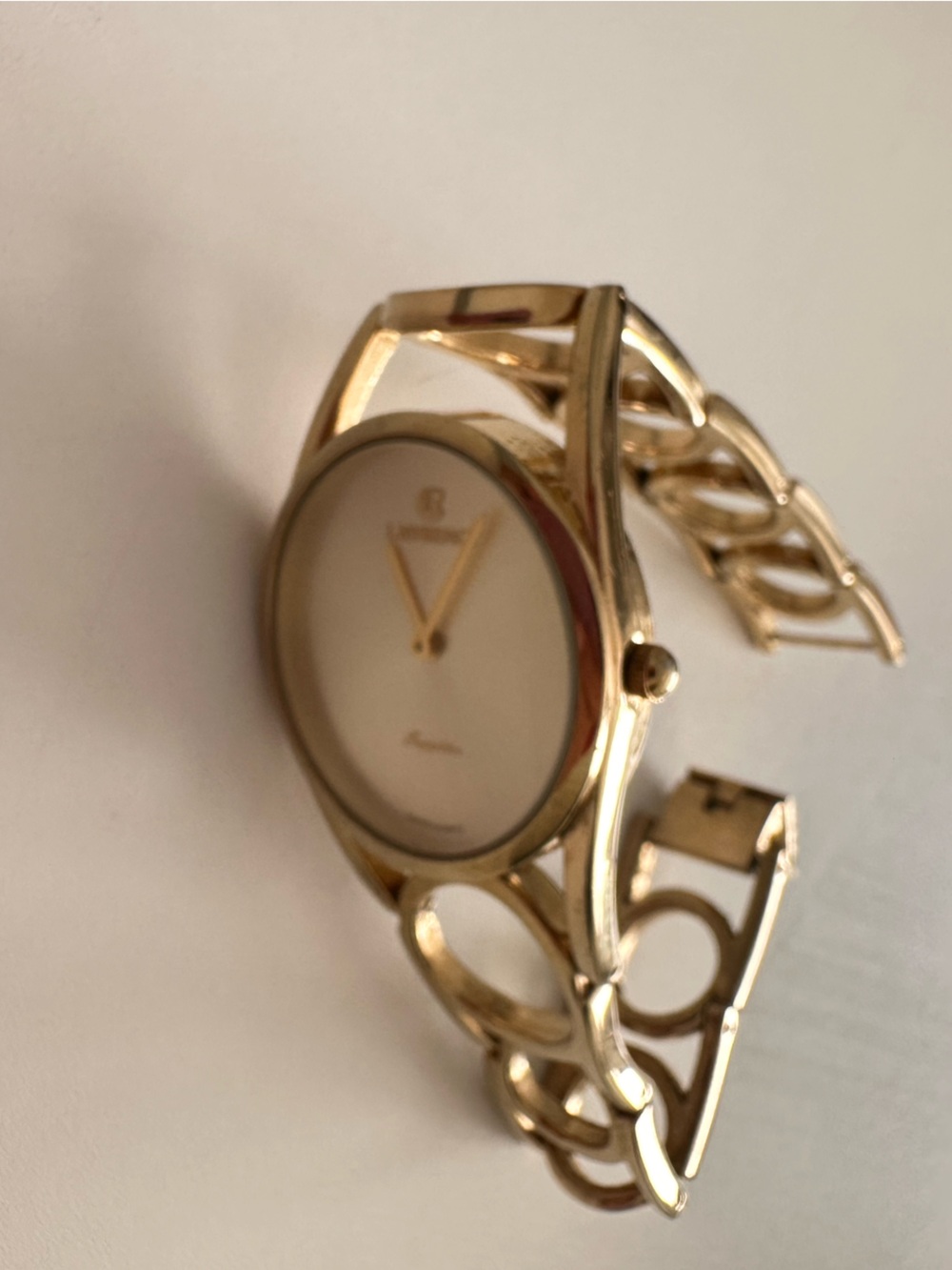 Lawrence Gold Tone Circle-Link Bracelet Watch - Picture 2 of 7